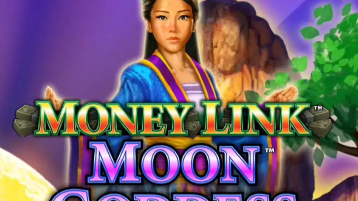 Tampilan visual slot Money Link Moon Goddess dengan tema taman malam dan Dewi Bulan